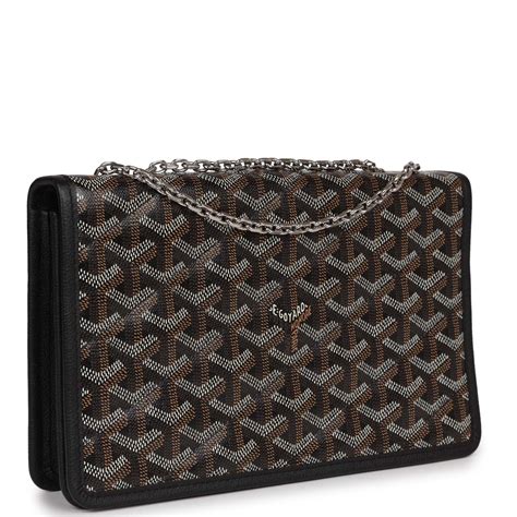 Goyard Alexandre III Bag Black Goyardine Palladium 